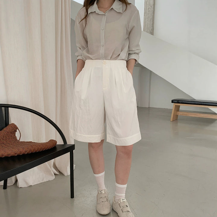 Damen Weite Leinen-Culotte Mune Fashion
