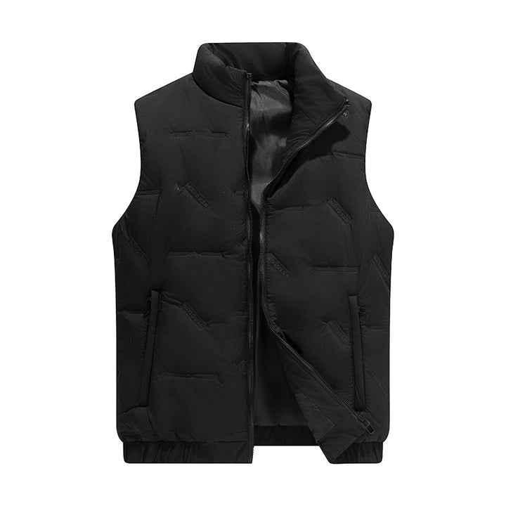 Men's lightweight quilted thermal vest with all-over logo, windproof outer shell and concealed zipper pockets Mune Fashion