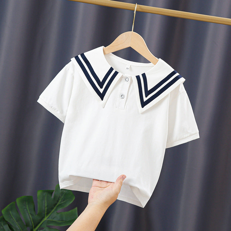 Women’s Polo Shirt with Maritime Collar Mune Fashion