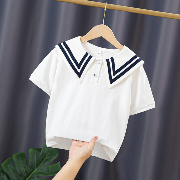 Women’s Polo Shirt with Maritime Collar Mune Fashion