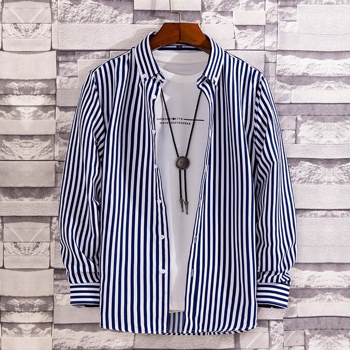 Men's casual shirt jacket made of a light cotton blend with button-down collar Mune Fashion