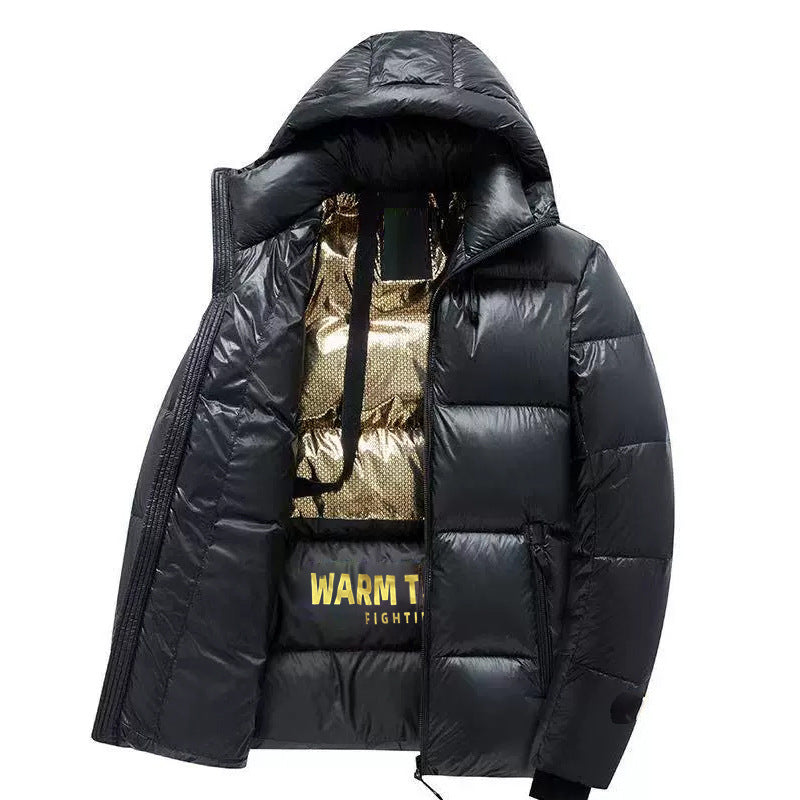 Men's padded thermal quilted jacket with hood and heat-reflective lining Mune Fashion