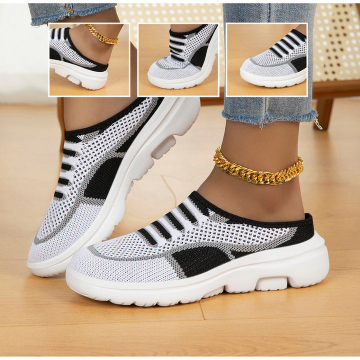 Women's Slip-on Knit Sneaker Clog with Breathable Mesh Upper and Lightweight Profile Sole Mune Fashion