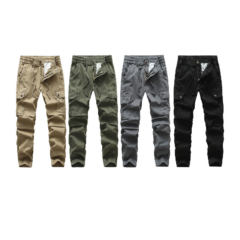 Herren Funktionale Cargo-Joggerhose im Urban-Workwear-Stil mit Kordelbund und Klapptaschen Mune Fashion