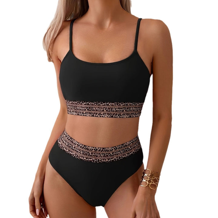 Women's High-Waisted Bikini Set with Fashionable Leopard Details Mune Fashion
