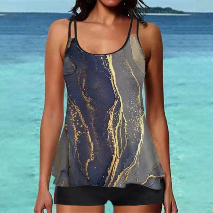 Women's tankini top with floral design and back clasp Mune Fashion