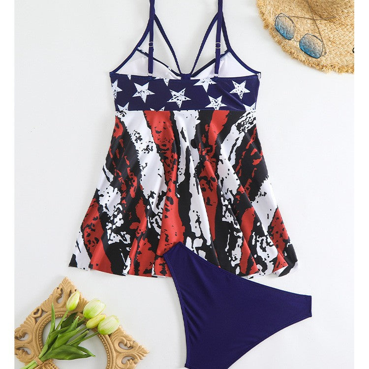 Women's flowing swimsuit with adjustable straps and decorative pattern Mune Fashion