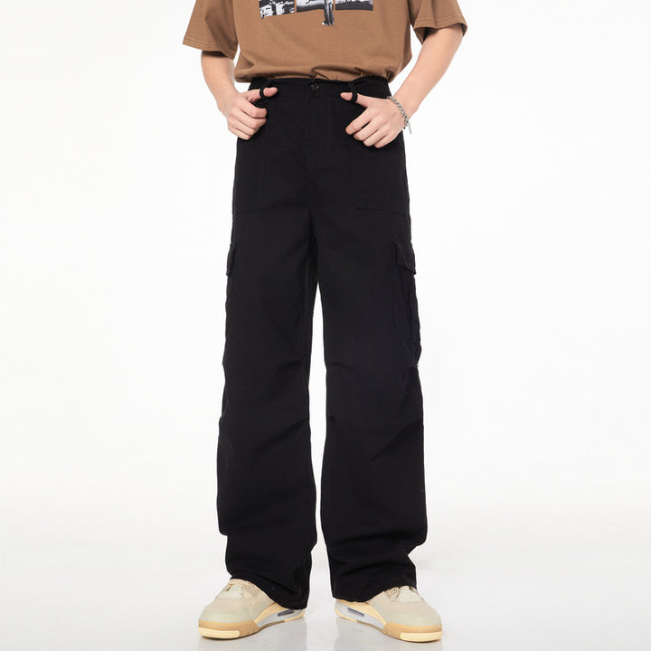 Men's Utility Cargo Pants in wide Palazzo cut with drop crotch and drawstring hem Mune Fashion
