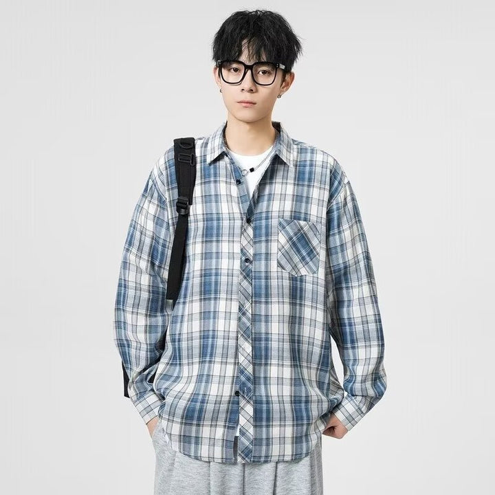 Men's Casual Checkered Blouse Mune Fashion