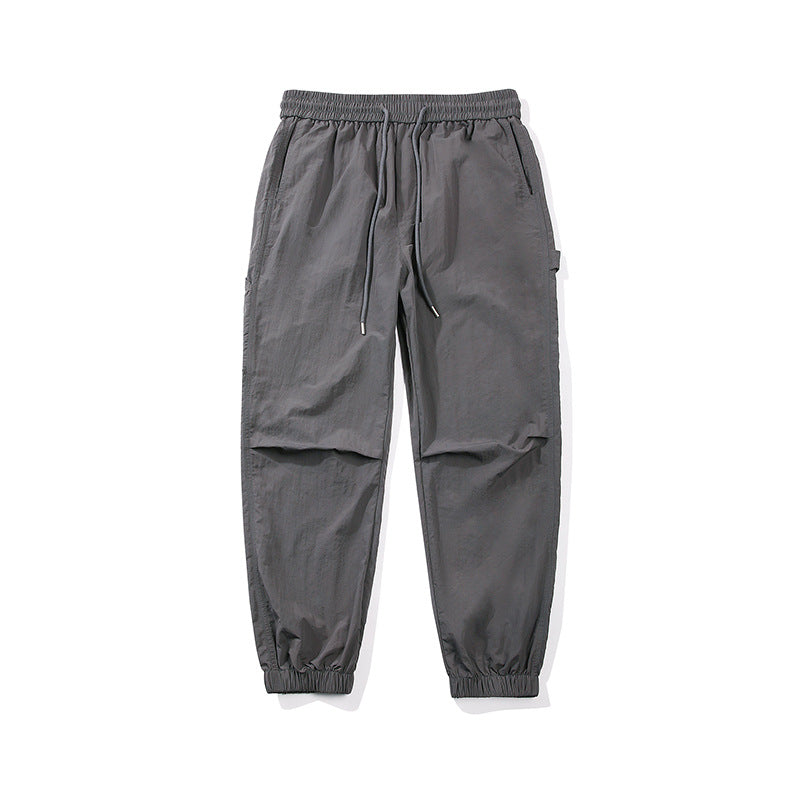 Men's Technical Ripstop Jogger Pants with Drawstring, Knee Panels and Ribbed Cuff Mune Fashion