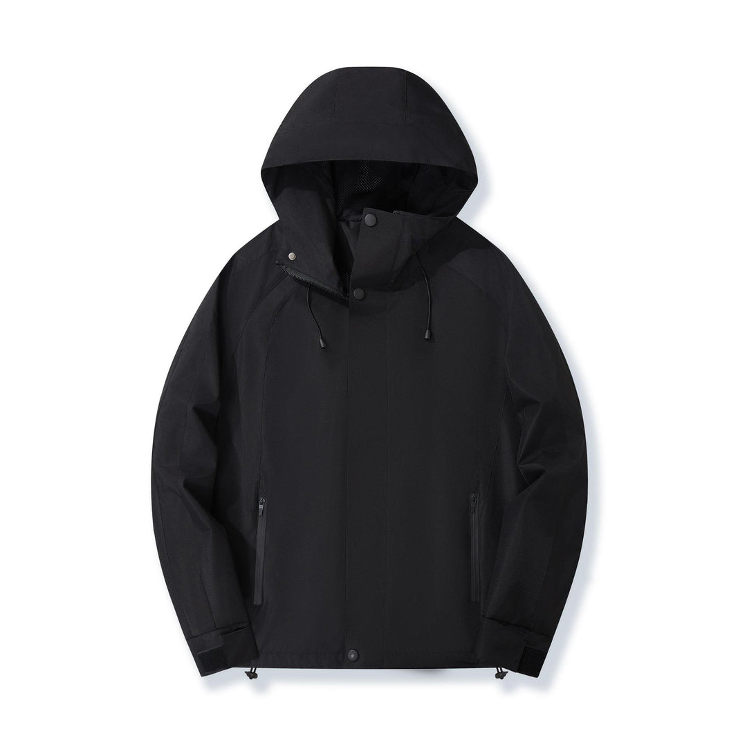 Women Lightweight Hooded Rain Jacket with Contrast Stripes and Mesh Lining Mune Fashion