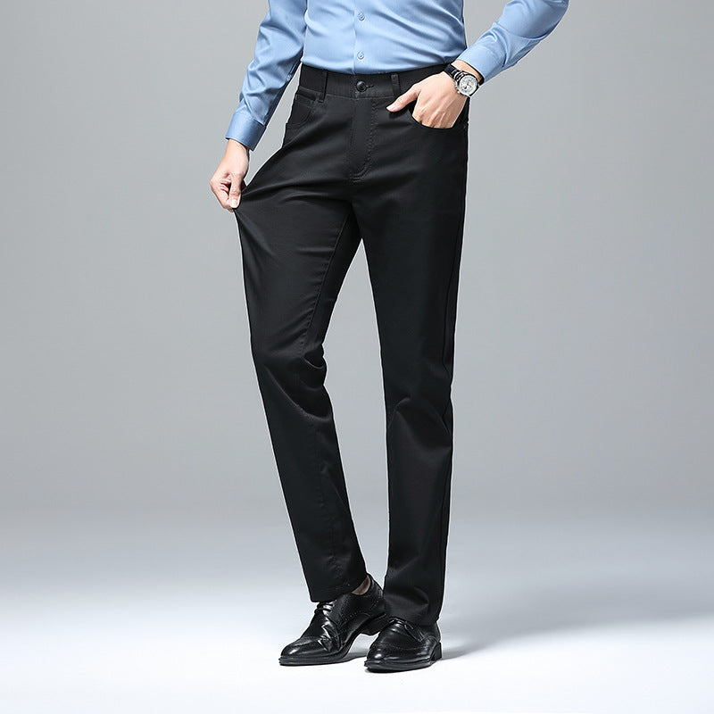 Men's stretch chinos with straight cut and crease Mune Fashion
