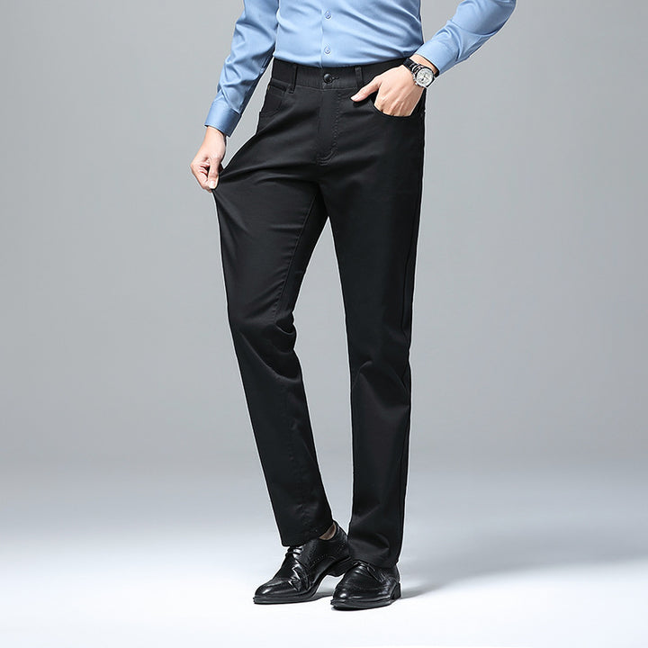 Men's stretch chinos with straight cut and crease Mune Fashion