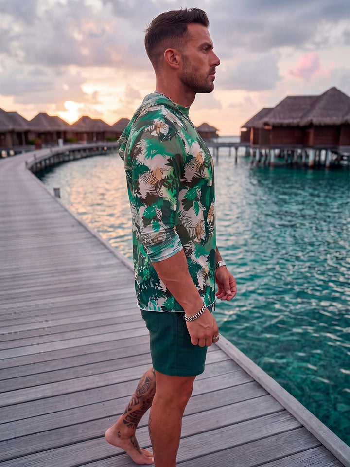 Men's Long Sleeve Shirt with Floral Pattern Mune Fashion