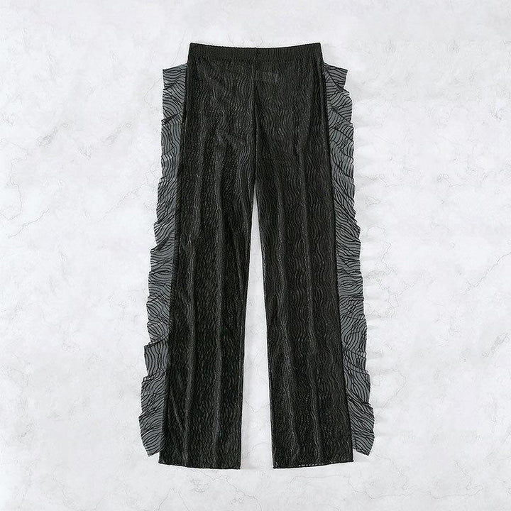 Ladies Transparent Ruffle Slip Pants Mune Fashion