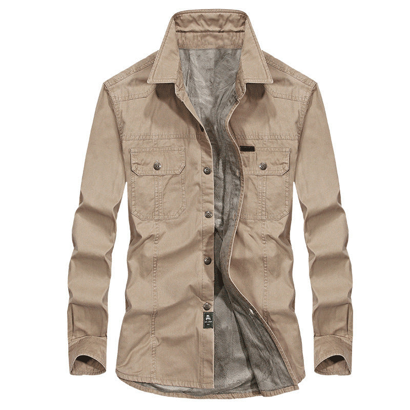 Men's Overshirt-Jacket with Sherpa Lining and Chest Flap Pockets Mune Fashion