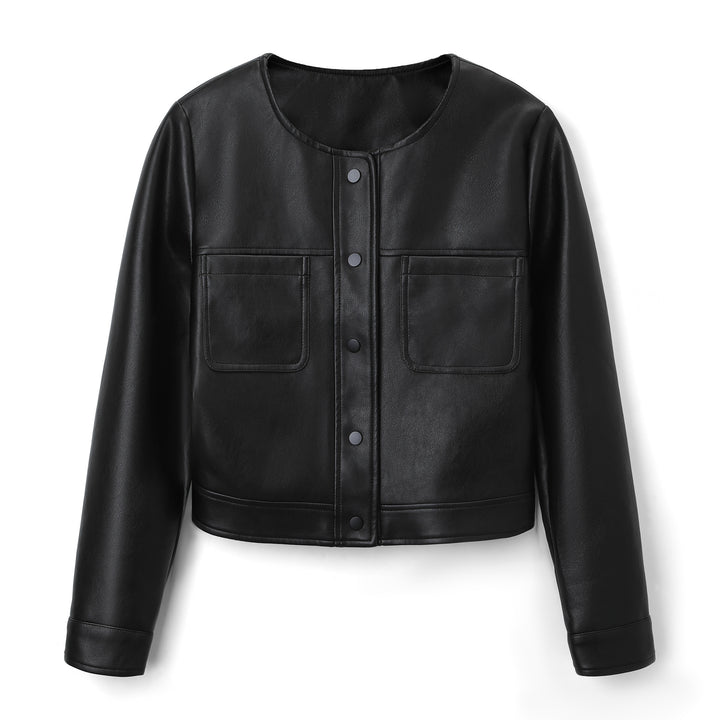 Women's Leather Jacket Mune Fashion