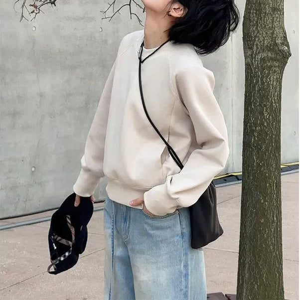 Women's Comfortable Sweatshirt with Raglan Sleeves Mune Fashion