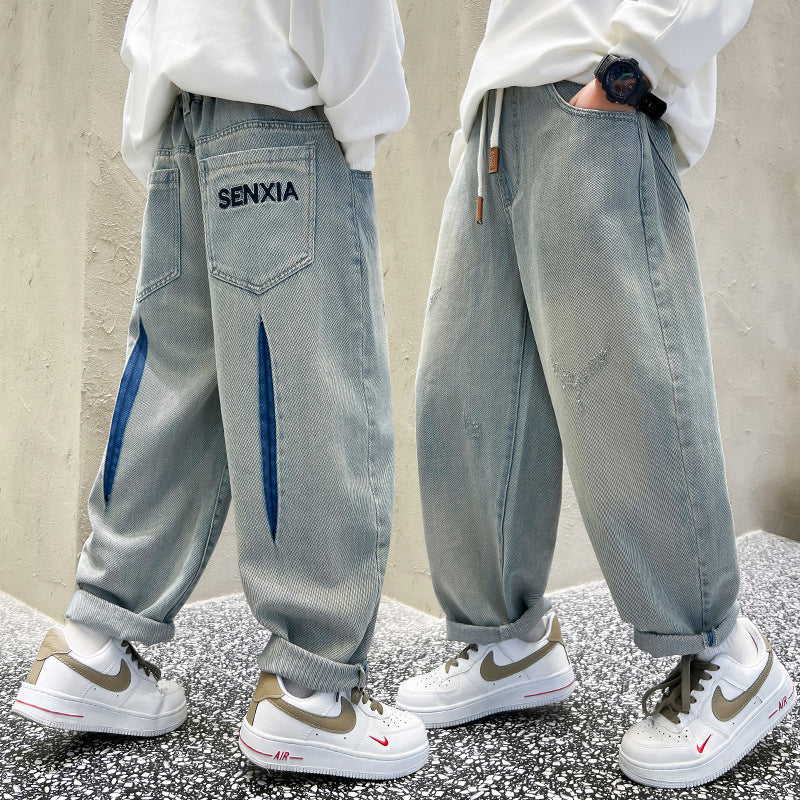 Men's wide jeans with modern cut and creative details Mune Fashion