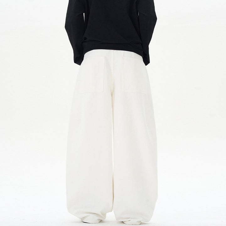 Women Long Length Oversized Palazzo Pants made of heavy cotton canvas with concealed waistband Mune Fashion