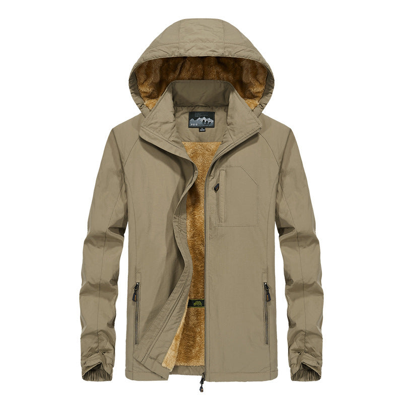 Men's Windproof Softshell Hooded Jacket with Thermal Teddy Lining Mune Fashion