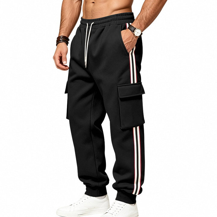 Men's cargo jogging pants with cargo pockets and side contrast stripes Mune Fashion