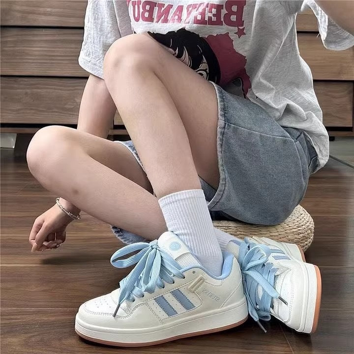 Women's Sporty Sneakers with Fashionable Satin Ribbons Mune Fashion