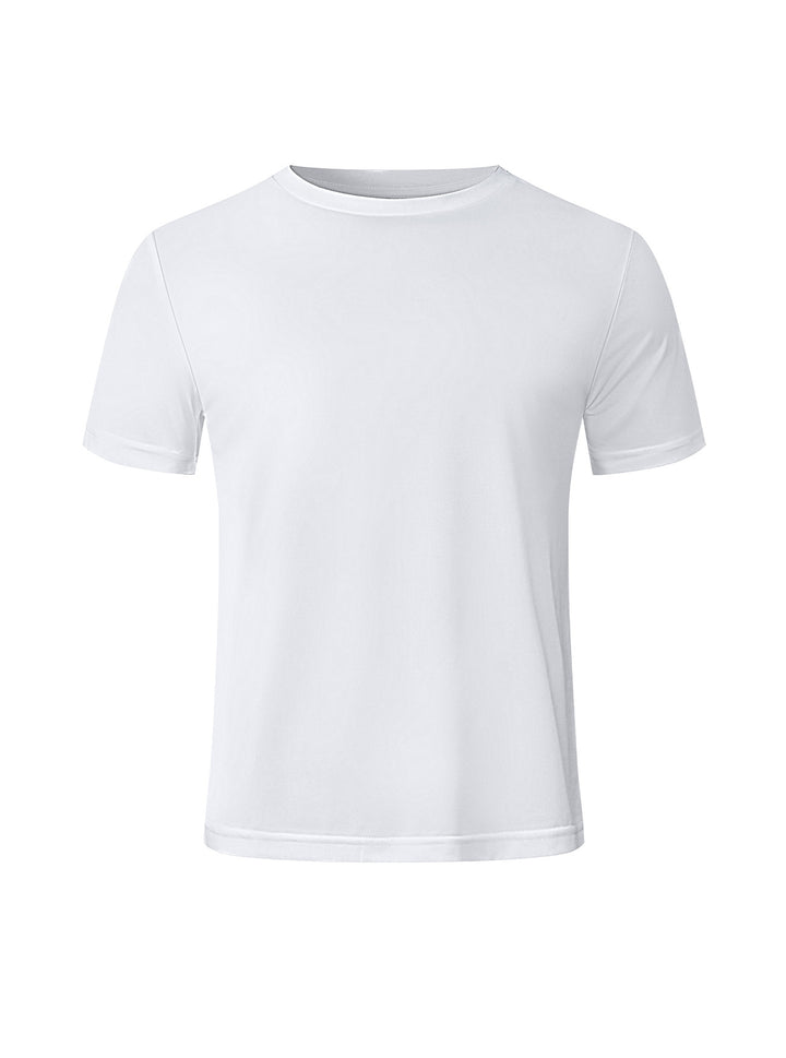 Men's melange functional T-shirt with round neck, lightweight cotton blend and breathable structure Mune Fashion