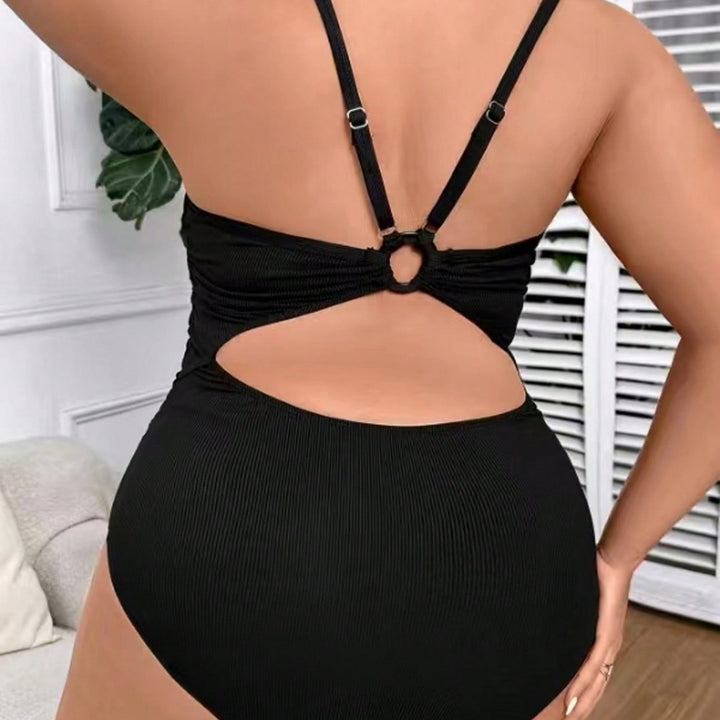 Women's One-Piece Swimsuit with Refined Ribbed Pattern Mune Fashion