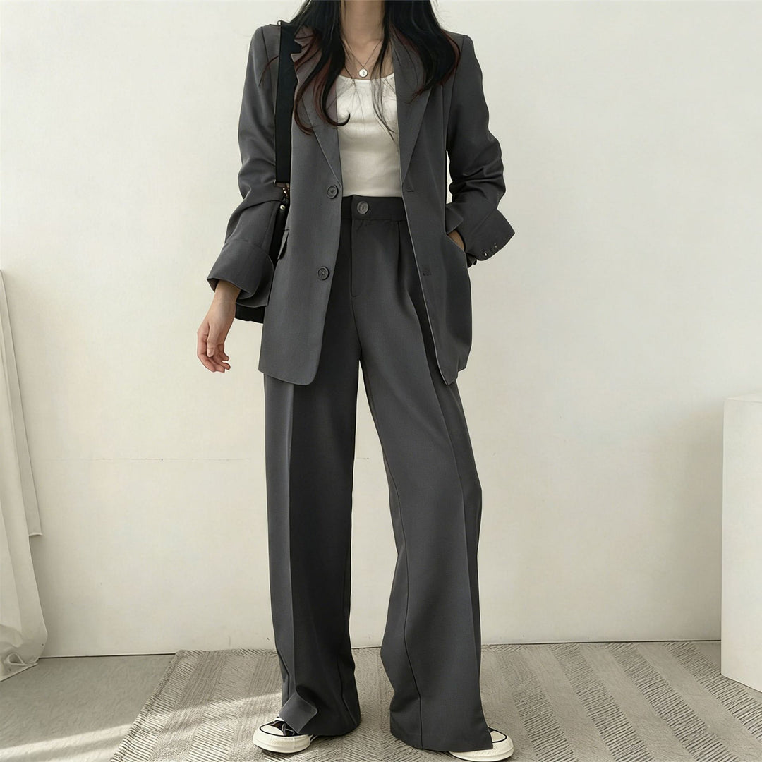 Women Oversized Blazer with Two Buttons Mune Fashion
