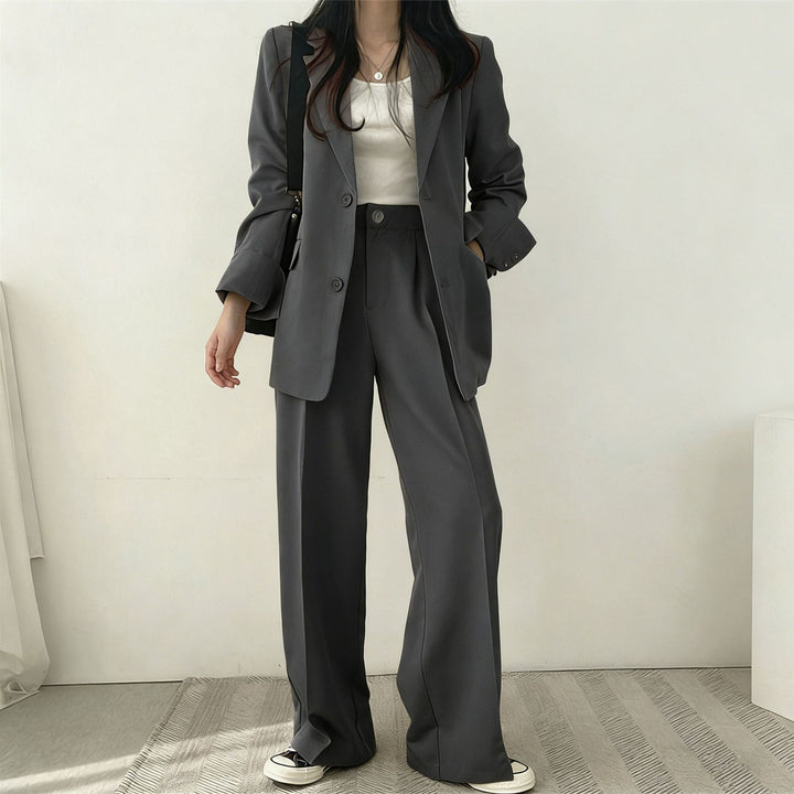 Women Oversized Blazer with Two Buttons Mune Fashion