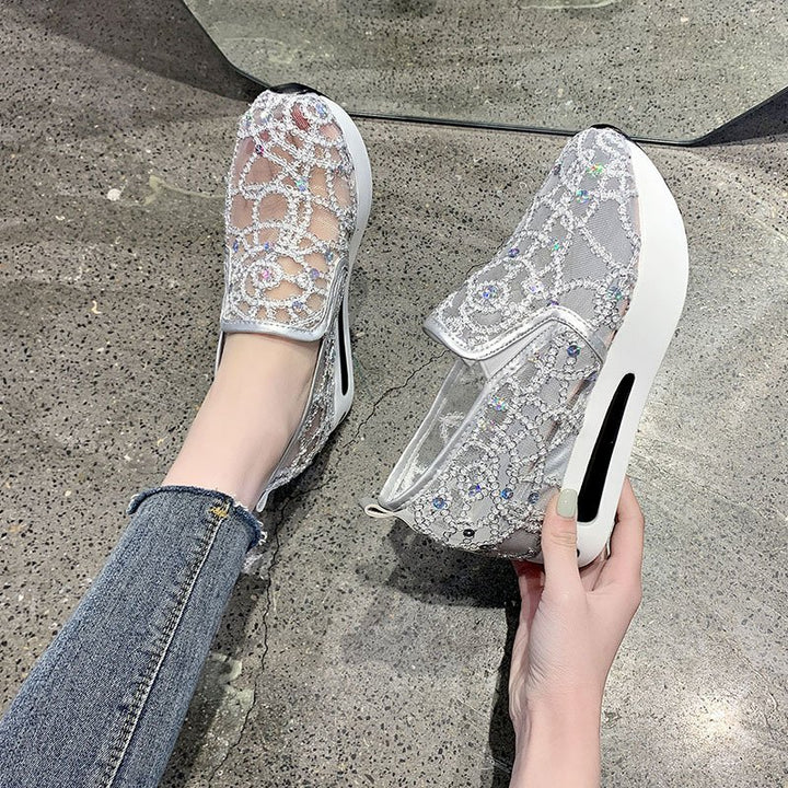 Women's platform sneaker with hidden wedge and pointed embellishment Mune Fashion