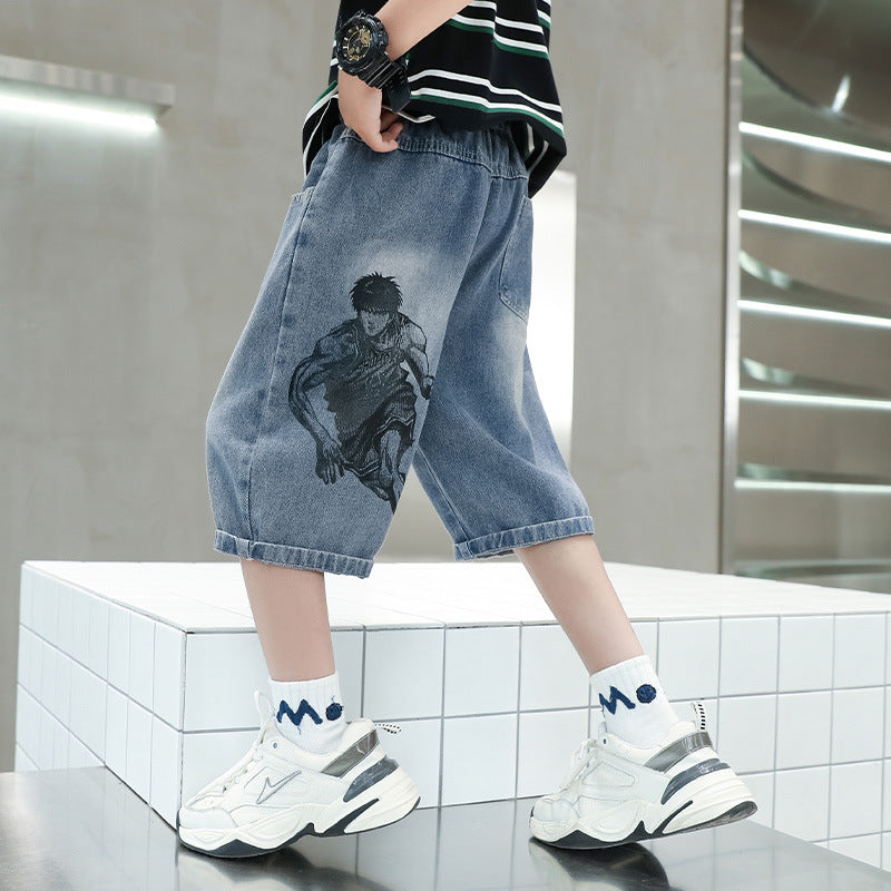 Unisex casual denim shorts with unique character Mune Fashion