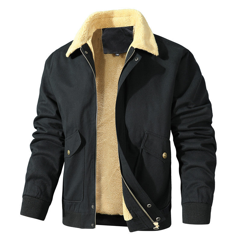 Men's Padded Bomber Jacket in Field Style with Teddy Lining and Flap Pockets Mune Fashion