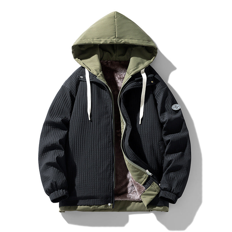 Men's Two-Layer Hoodie with Fleece Lining and Allover Sketch Print Mune Fashion
