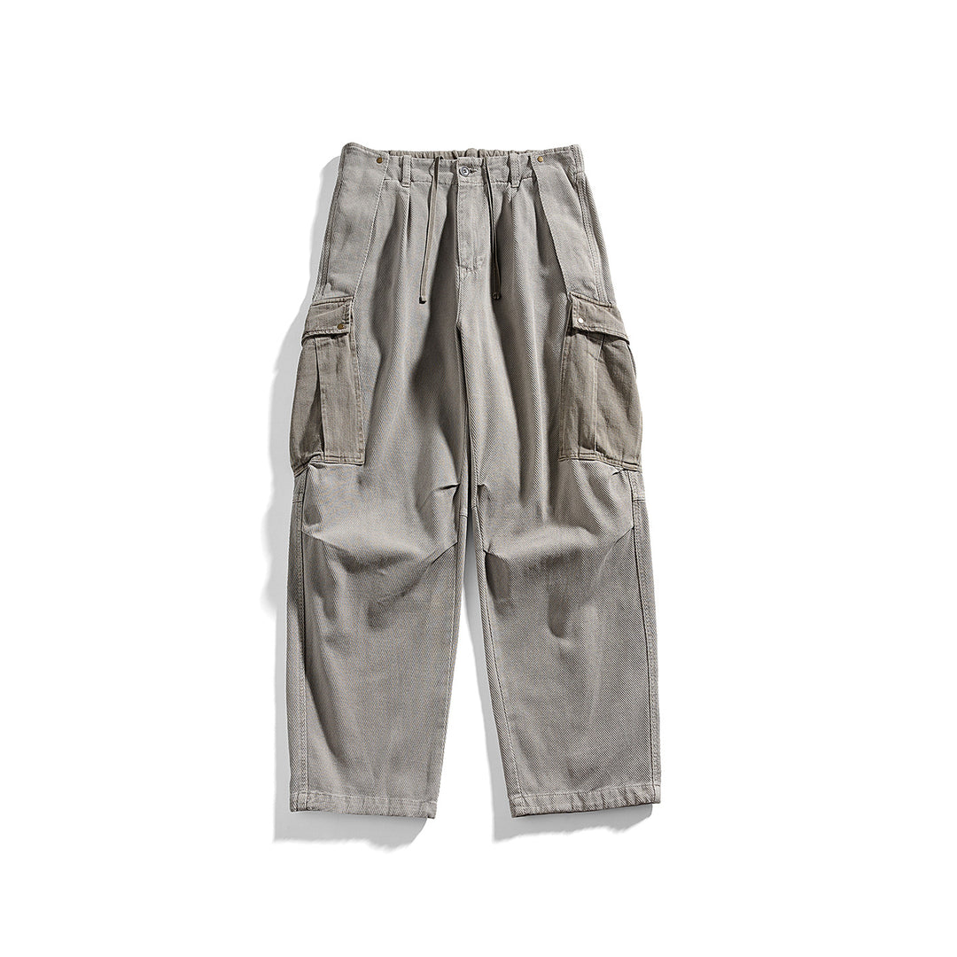 Herren Cargo-Hose mit Kordelbund, weitem Schnitt und Mehrfachtaschen Mune Fashion