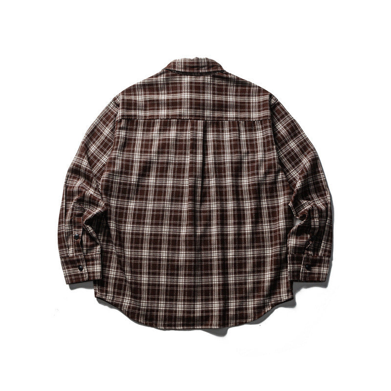 Men's Boxy Check Work Shirt made of soft flannel with double breast pockets Mune Fashion