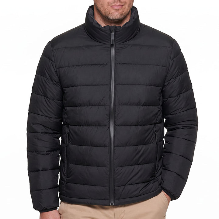 Men's Windproof Lightweight Padded Jacket with Thermal Filling, Stand-Up Collar & Concealed Zippers Mune Fashion
