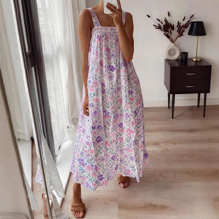 Ladies maxi dress with floral pattern and airy fit Mune Fashion
