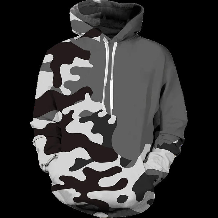 Women Casual Hoodie with Camouflage Design Mune Fashion