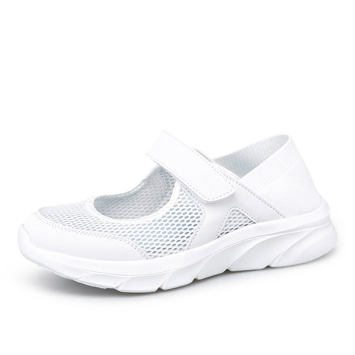 Women's Nan Comfort Strap Sneakers with Velcro Seamless Knit Shaft and Cushioning Lightweight Sole Mune Fashion