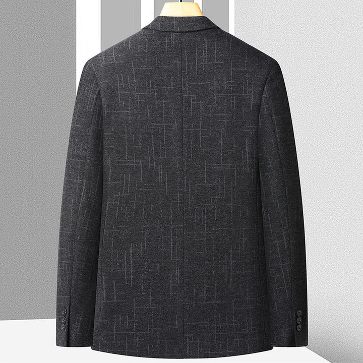 Men's modern tailored wool blend blazer in fine checked pattern with patch pockets Mune Fashion