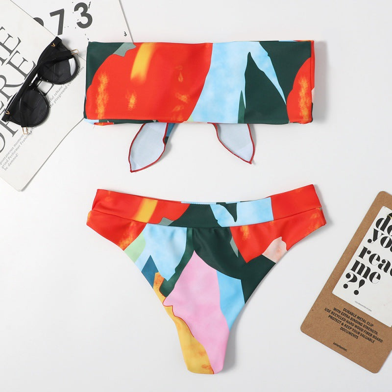 Ladies Bandeau Bikini with Creative Patterns Mune Fashion