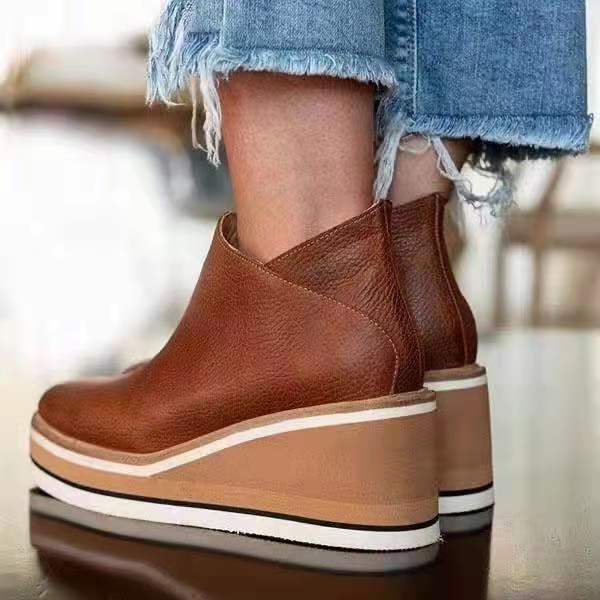 Women's ankle boots with hidden platform and elastic entrance strips Mune Fashion
