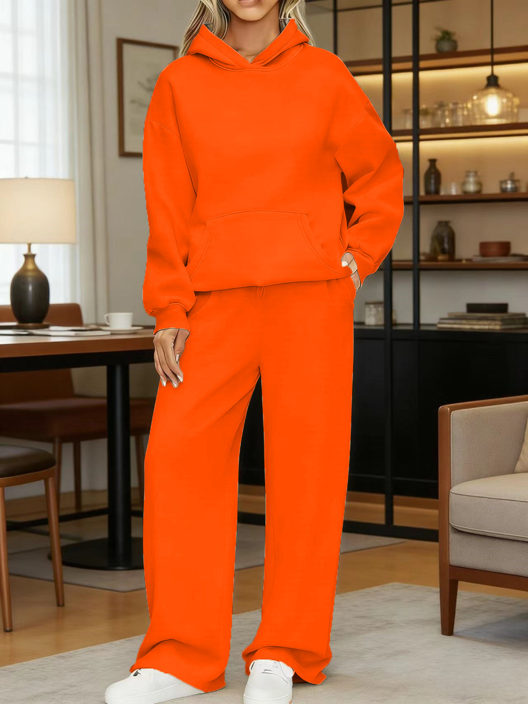 Women's cozy oversized hoodie and wide jogger pants set Mune Fashion