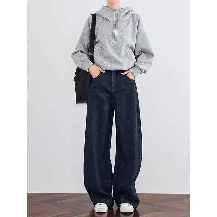 Ladies Wide Cut Jeans Trousers Mune Fashion
