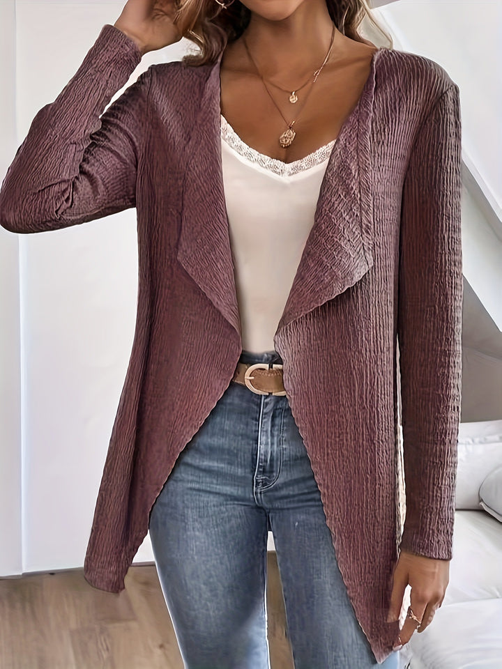 Ladies waterfall blazer made of crinkle structure, lightweight and open Mune Fashion