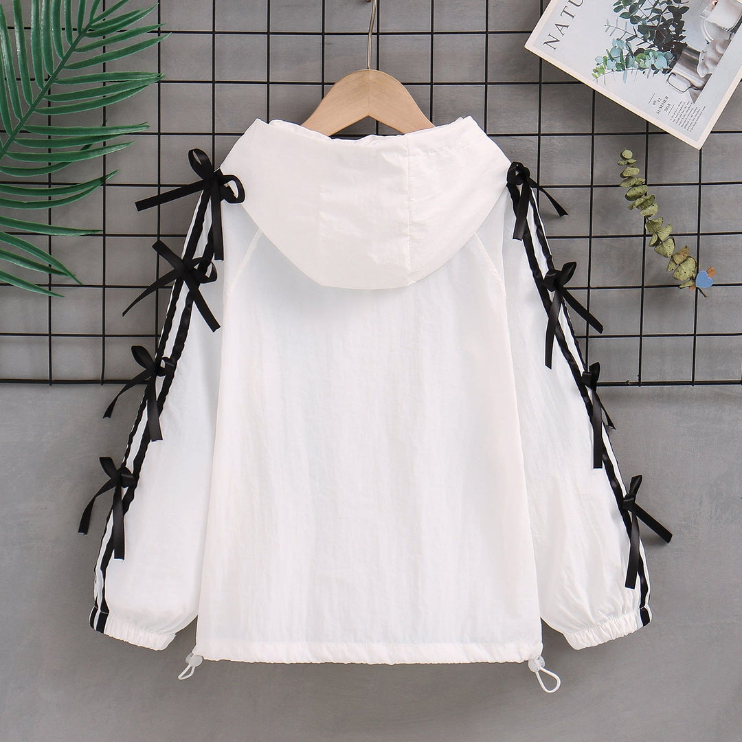 Women's transparent embroidered hoodie blouse with ruffle sleeves Mune Fashion