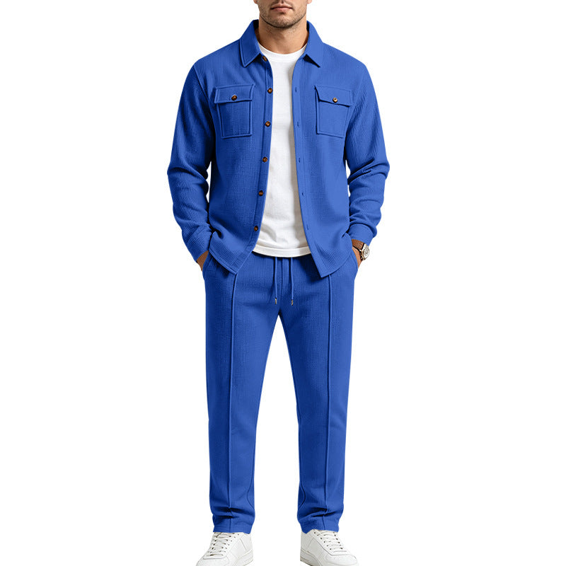 Men's overshirt and jogger set made of textured knit quality Mune Fashion