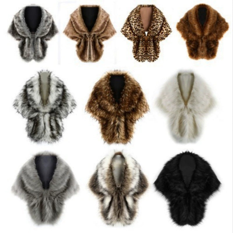 Women's elegant faux fur shoulder stole in capelet cut Mune Fashion